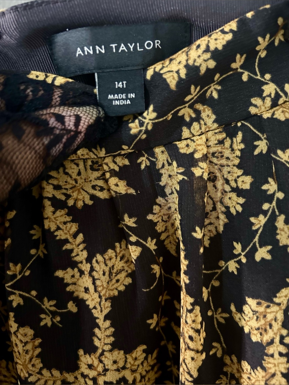 NEW Floral Tiered High-Low Midi Skirt Yellow Brown Ruffle Bohemian